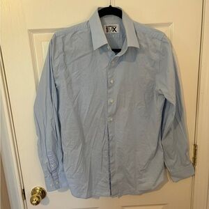Express Men’s 1MX Med 15/15.5 Light Blue Dress Shirt Slim Fit